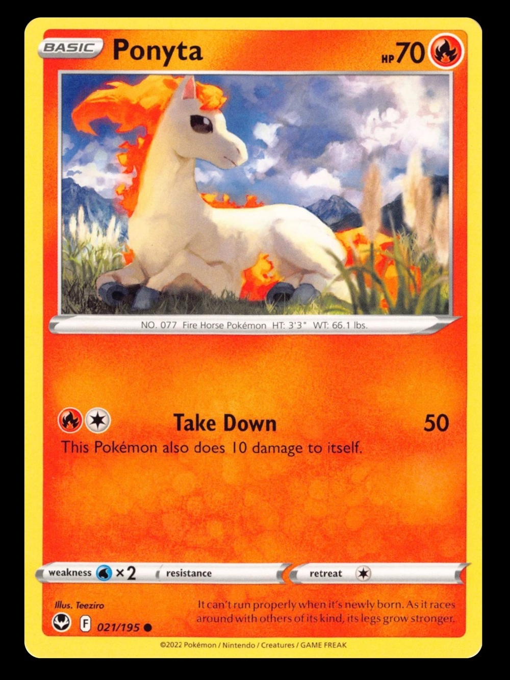 POKEMON CARD TCG - Ponyta - Silver Tempest - Common - 021/195